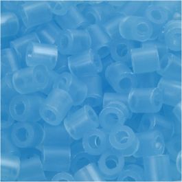 Fuse Beads, size 5x5 mm, hole size 2,5 mm, neon blue (29), medium, 1100pcs
