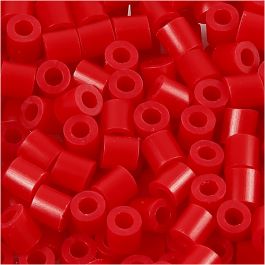 Fuse Beads, size 5x5 mm, hole size 2,5 mm, red (57), medium, 1100pcs