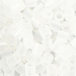 Fuse Beads, size 5x5 mm, hole size 2,5 mm, transparent clear (50), medium, 1100pcs
