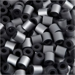 Fuse Beads, size 5x5 mm, hole size 2,5 mm, silver, medium, 1100pcs