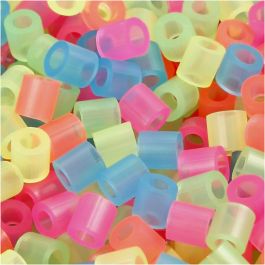 Fuse Beads, size 5x5 mm, hole size 2,5 mm, neon colors, Medium, 30000mixed