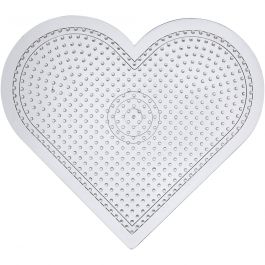 Peg Board, H: 15 cm, transparent, Large heart, 10pcs