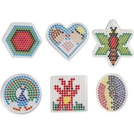 Peg Board, oval, heart, hexagon, circle, square and star., size 7x7,5-10,5x9,5 cm, medium, 6 pc/ 1 pack [HOB-75596]