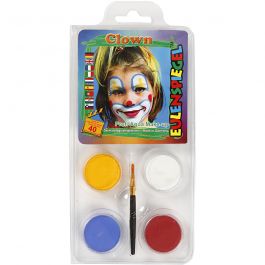 Eulenspiegel Face Paint - Motif Set, assorted colours, clown, 1 set [HOB-76101]
