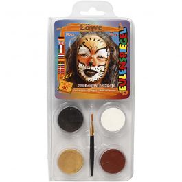 Eulenspiegel Face Paint - Motif Set, assorted colours, lion, 1 set [HOB-76109]