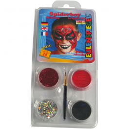 Eulenspiegel Face Paint - Motif Set, assorted colours, spiderman, 1 set [HOB-76113]