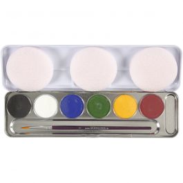 Water-based Face Paint, assorted colours, 6 colour/ 1 set [HOB-76135]