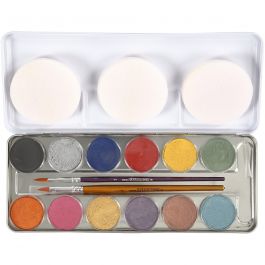 Water-based Face Paint, mother of pearl colours, 12 colour/ 1 set [HOB-76139]