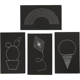 String Art, black, size 20x12 cm, thickness 10 mm, 16 pc/ 1 pack [HOB-76898]