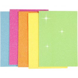 Foam Sheets, A5, sheet 150x210 mm, thickness 2 mm, assorted colours, 5 sheet/ 1 pack [HOB-769013]