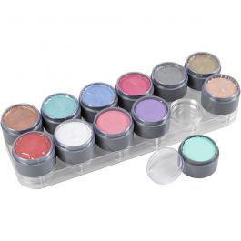 Water-based Face Paint Palette, asstd colours, princess colours, 12x15ml [HOB-77066]