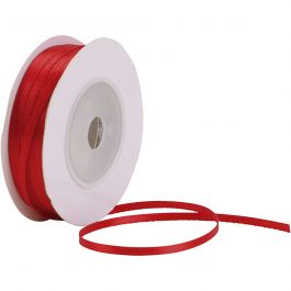Satin Ribbon, W: 3 mm, red, 30 m/ 1 roll [HOB-780034]