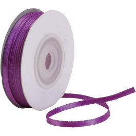 Satin Ribbon, W: 3 mm, dark purple, 30 m/ 1 roll [HOB-780044]