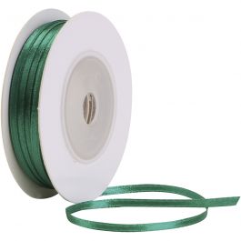 Satin Ribbon, W: 3 mm, dark green, 30 m/ 1 roll [HOB-780064]