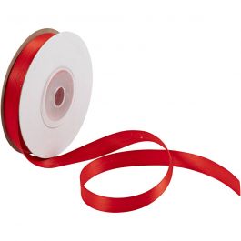 Satin Ribbon, W: 10 mm, red, 10 m/ 1 roll [HOB-780134]