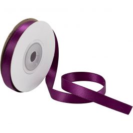 Satin Ribbon, W: 10 mm, dark purple, 10 m/ 1 roll [HOB-780145]