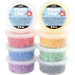 Foam Clay Large, assorted colours, 8x20 g/ 1 pack [HOB-780950]