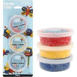 Foam Clay®, blue, red, yellow, 3x14 g/ 1 pack [HOB-78139]