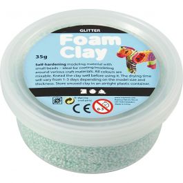 Foam Clay®, light green, glitter, 35 g/ 1 tub [HOB-78866]