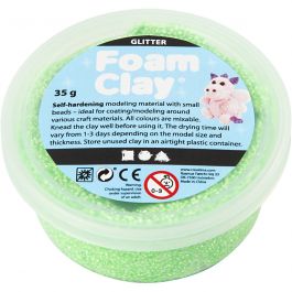 Foam Clay®, green, glitter, 35 g/ 1 tub [HOB-788830]