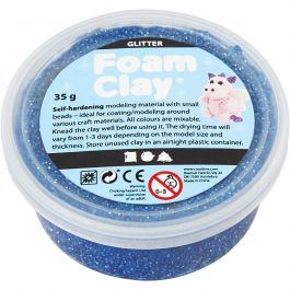 Foam Clay®, blue, glitter, 35 g/ 1 tub [HOB-788850]