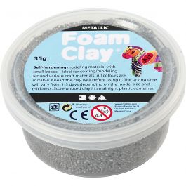 Foam Clay®, silver, metallic, 35 g/ 1 tub [HOB-78917]