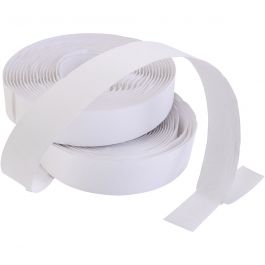 Velcro/Velcro tape, self-adhesive, thickness 2 cm, white, 25 m/ 1 pack [HOB-775040]