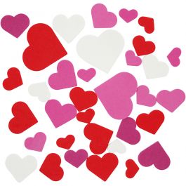 EVA Foam Hearts, assorted colours, size 20-50 mm, thickness 2 mm, 1360 asstd./ 1 pack [HOB-79015]