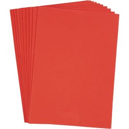 EVA Foam Sheets, red, A4, 210x297 mm, thickness 2 mm, 10 sheet/ 1 pack [HOB-79044]
