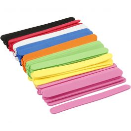 EVA Foam Ice Lolly Sticks, L: 11,5 cm, W: 1 cm, thickness 2 mm, assorted colours, 120 pc/ 1 pack [HOB-790590]
