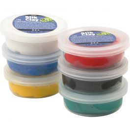 Silk Clay®, assorted colours, 6x14 g/ 1 pack [HOB-79141]