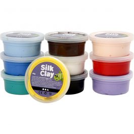 Silk Clay®, assorted colours, 10x40 g/ 1 pack [HOB-79143]