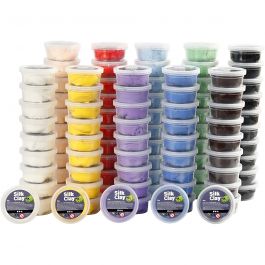Silk Clay®, assorted colours, 10 tub/ 1 pack [HOB-79145]
