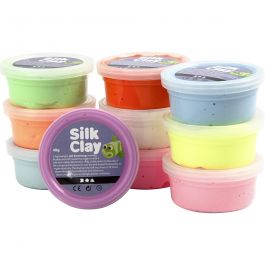 Silk Clay®, assorted colours, no. Basic 2, 10x40 g/ 1 pack [HOB-79146]