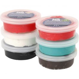 Silk Clay®, assorted colours, 6x14 g/ 1 pack [HOB-79150]