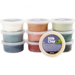 Silk Clay®, assorted colours, 10x40 g/ 1 pack [HOB-79154]