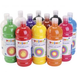 Tempera Paint Matte, matt, assorted colours, 12x1000 ml/ 1 pack [HOB-642197]