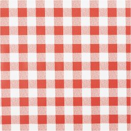 Oilcloth, check, W: 140 cm, red, white, 20 m/ 1 roll [HOB-805592]
