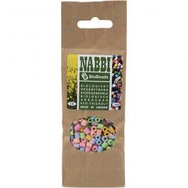NABBI BioBeads, size 5x5 mm, hole size 2.5 mm, medium, pastel colours, 1000 pc/ 1 pack [HOB-9067651]