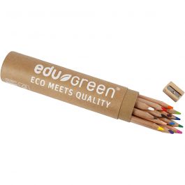 Edugreen Jumbo Coloured Pencils, lead 5 mm, assorted colours, 12 pc/ 1 pack [HOB-408114]