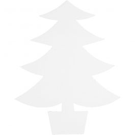 Christmas Trees, white, H: 21,5 cm, W: 16,5 cm, 230 g, 25 pc/ 1 pack [HOB-95211]