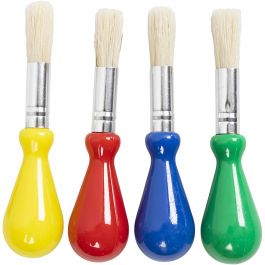 Kids Paint Brushes, D: 13 mm, 4 pc/ 1 pack [HOB-95221]