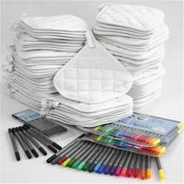 Pot Holders with markers, black, white, 1 set [HOB-97419]