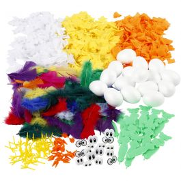 Kit To make Easter Chicks, H: 6 cm, 16 pc, 1 set [HOB-97443]