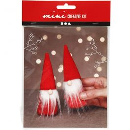 Creative mini kit, Christmas gnome, H: 12 cm, 2 pc/ 1 set [HOB-977401]