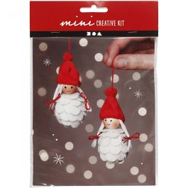 Creative mini kit, Christmas elf girls, H: 8 cm, 2 pc/ 1 set [HOB-977404]