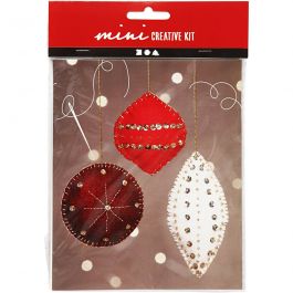 Creative mini kit, felt ornaments, H: 9,5+10+15 cm, 3 pc/ 1 set [HOB-977405]