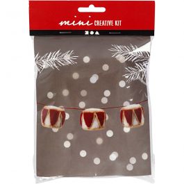 Mini Craft Kit, Drum, dia. 33 mm, beige, antique red, 1 set [HOB-977427]
