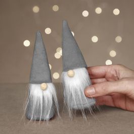 Mini Craft Kit, Scandinavian Santa gnomes, H: 12 cm, grey, 1 pack [HOB-977429]