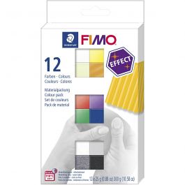 FIMO effect, assorted colours, 12x25 g/ 1 pack [HOB-78330]